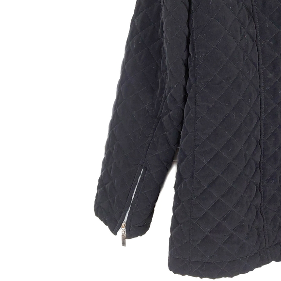 Worthington Womens M Black Quilted Fleece Lined Full Zip Jacket - Picture 5 of 7